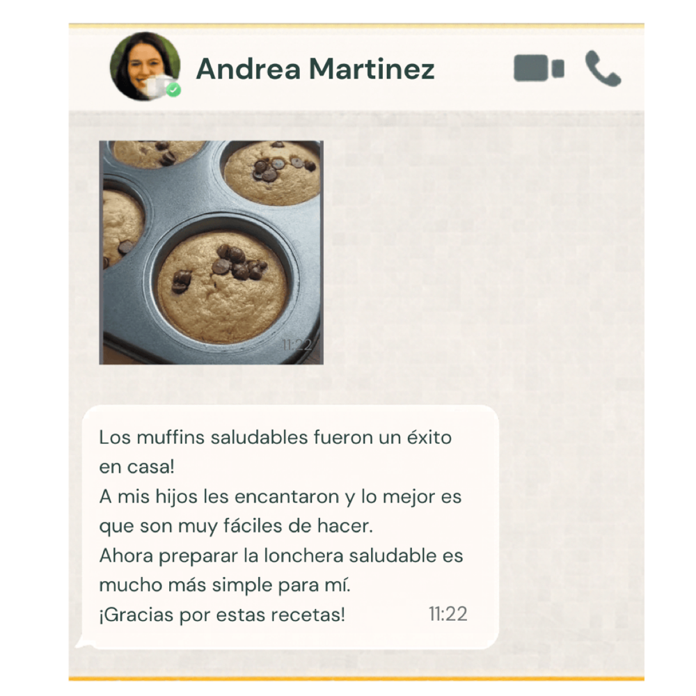 Testimonio de Andrea: muffins saludables éxito en casa
